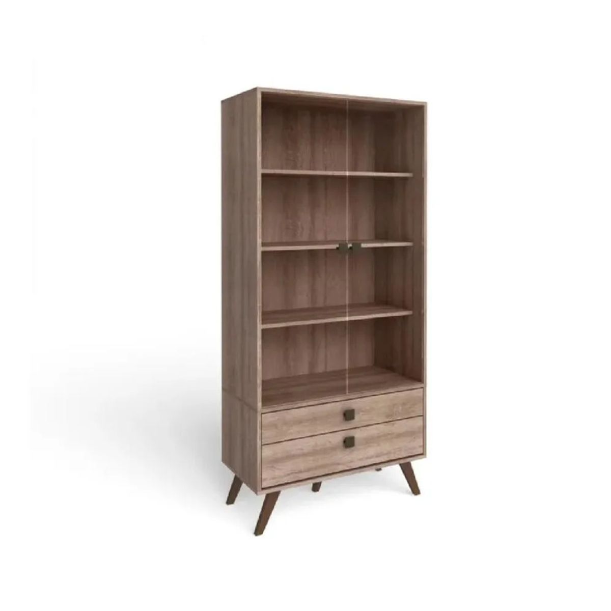 TU MESITA - Vitrina Clásica TU MESITA Moldava Marrón Rústico 2 puertas 2 cajones