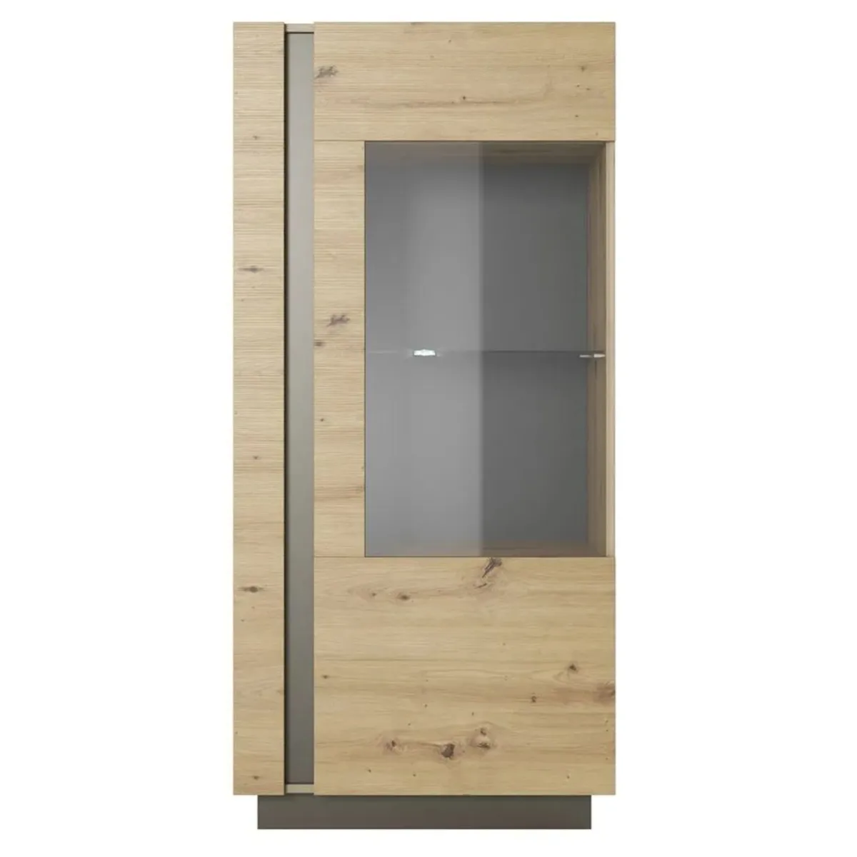 TU MESITA - Vitrina Contemporánea Brenda 1 puerta color DunaGris TU MESITA