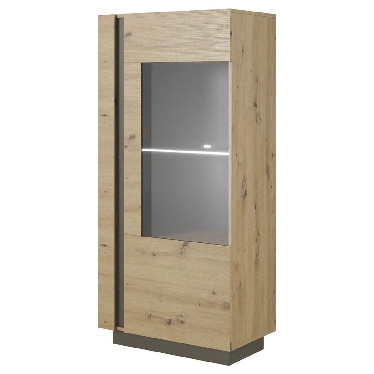 TU MESITA - Vitrina Contemporánea Brenda 1 puerta color DunaGris TU MESITA