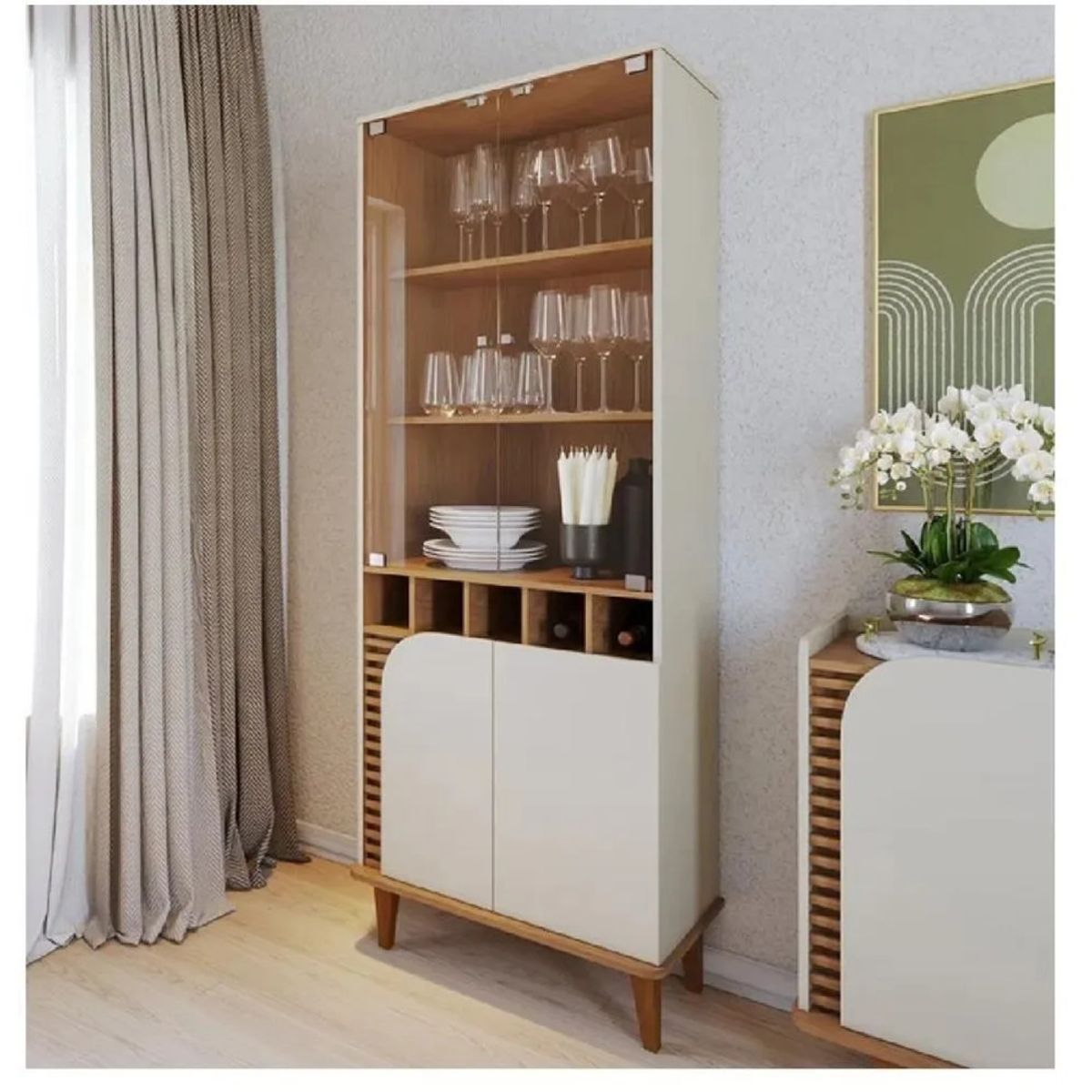 TU MESITA - Vitrina Moderna TU MESITA Francis color BlancoHaya 4 puertas