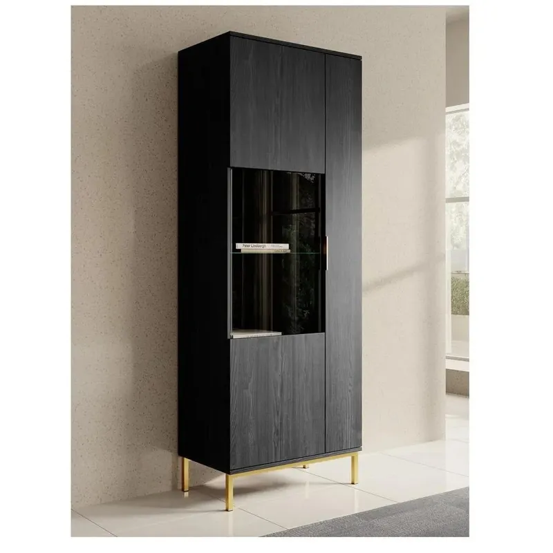 TU MESITA - Vitrina Moderna TU MESITA Mike color Negro 3 puertas