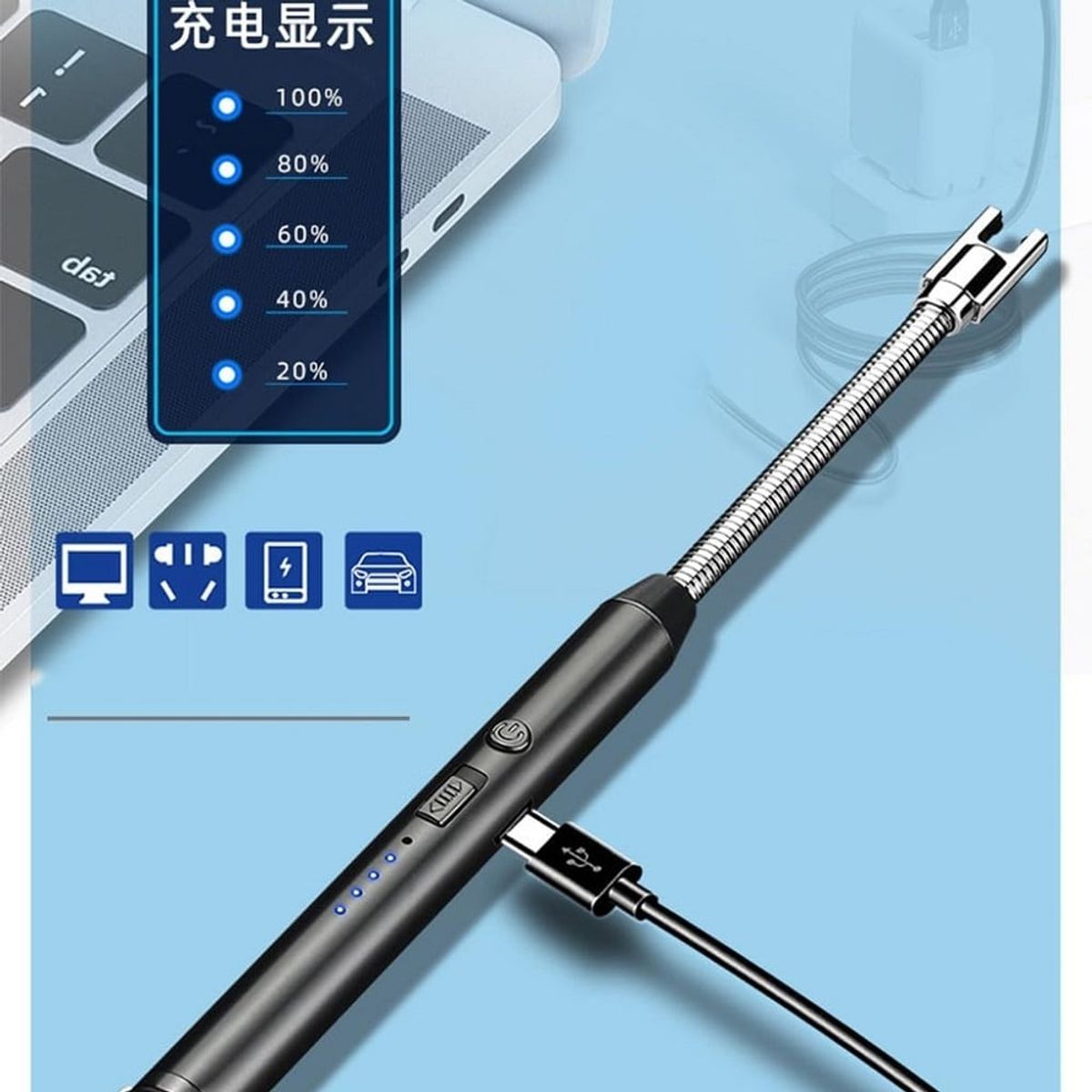 GENERICO - Encendedores eléctricos de cocina recargable USB