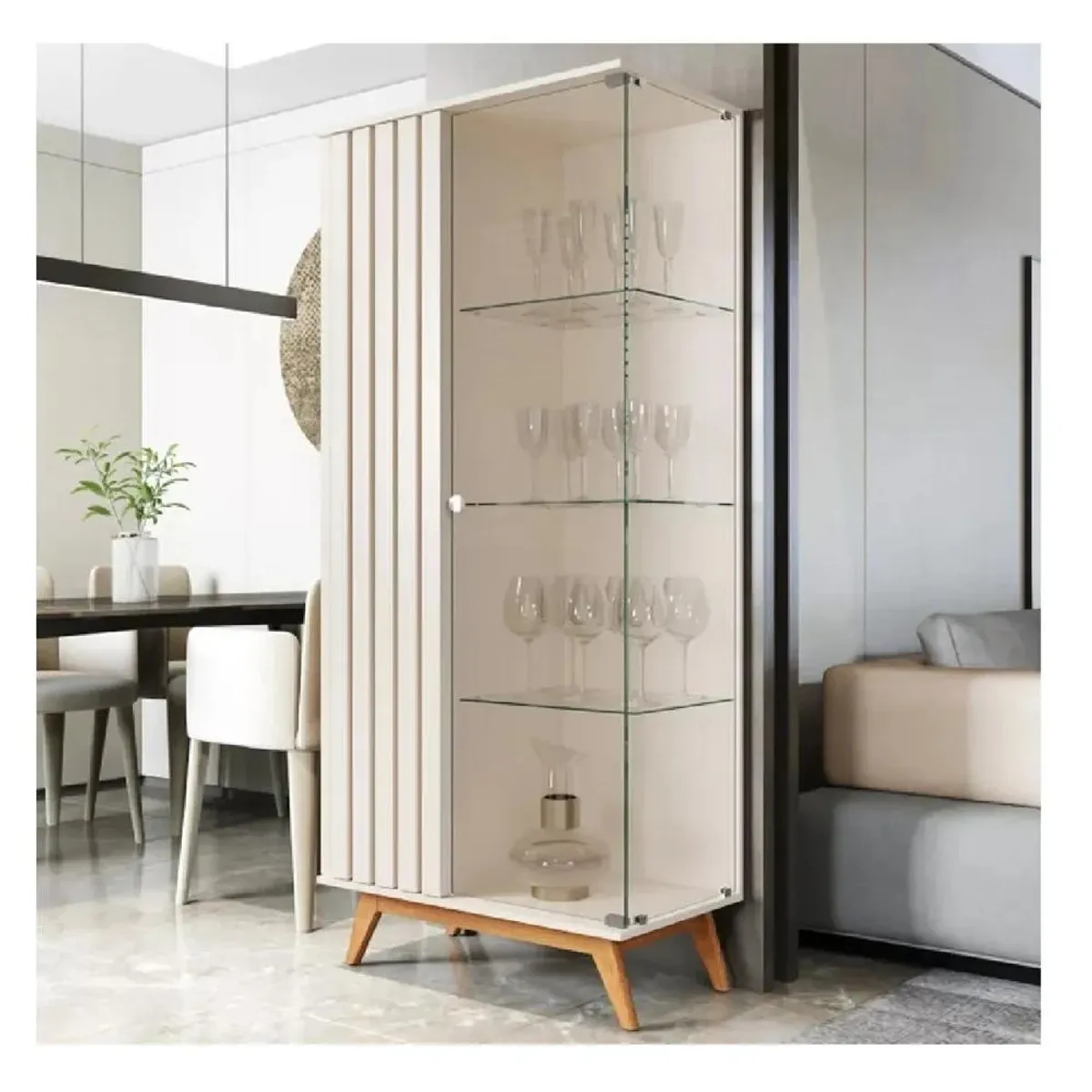 TU MESITA - Vitrina Moderna TU MESITA Yair color Blanco 2 puertas