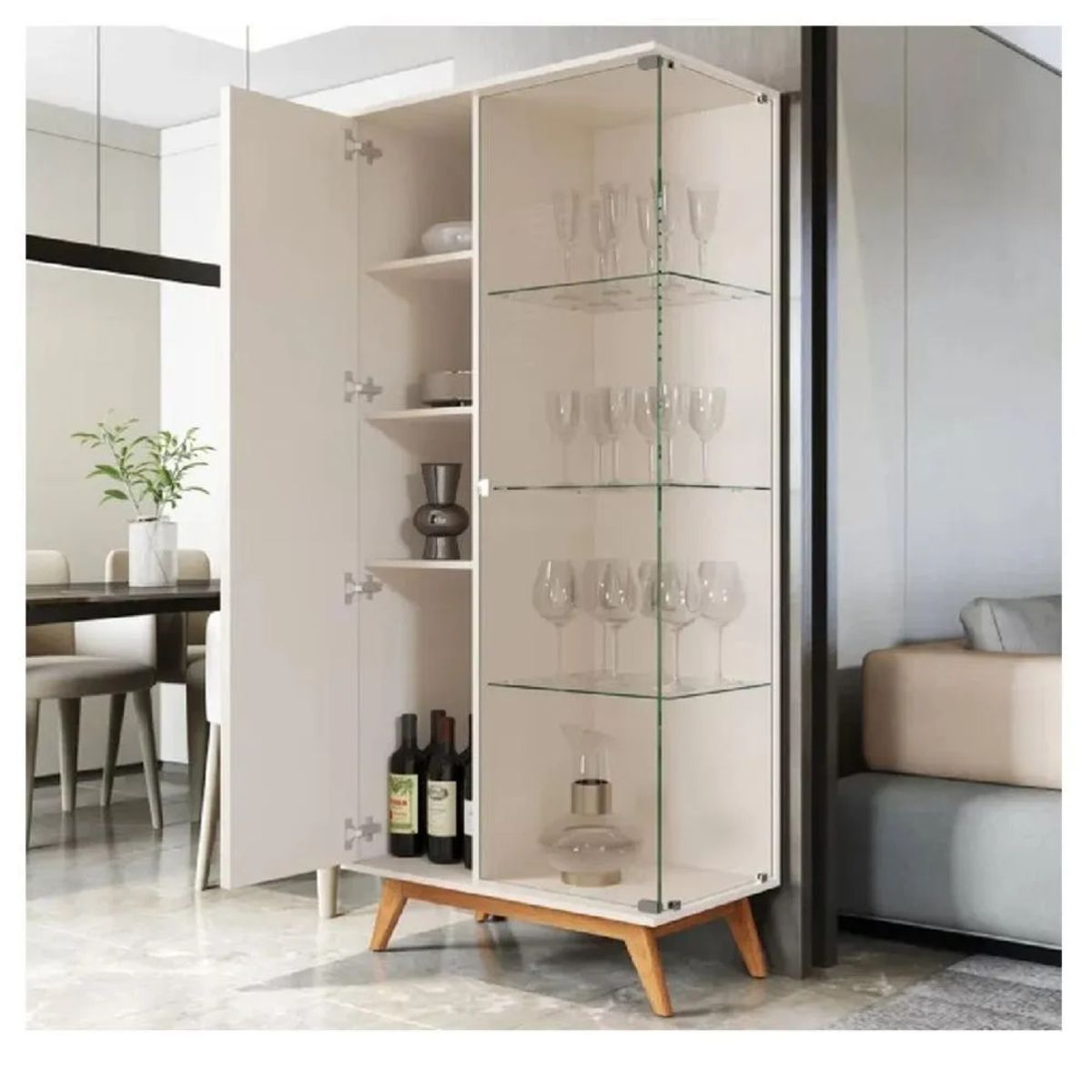 TU MESITA - Vitrina Moderna TU MESITA Yair color Blanco 2 puertas