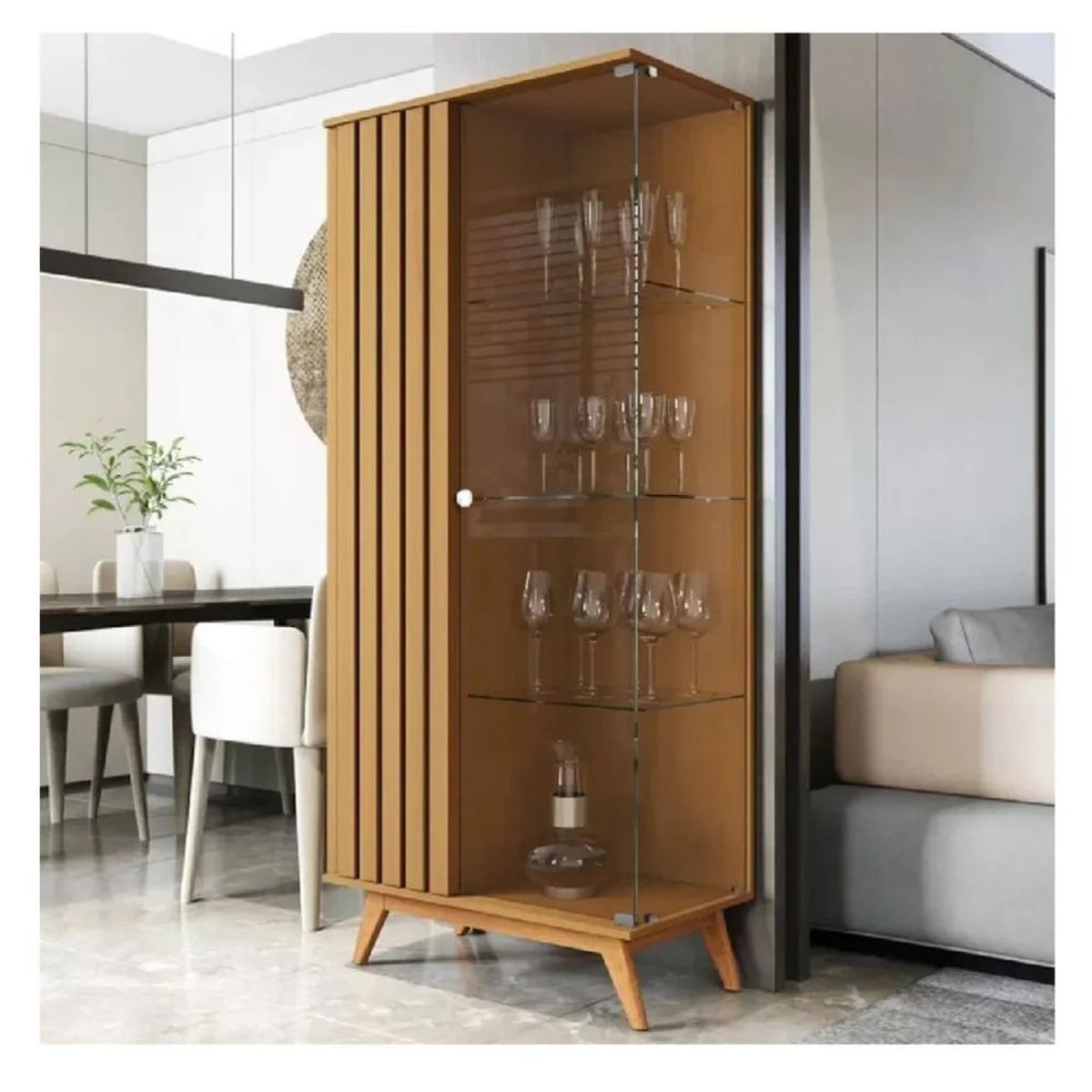 TU MESITA - Vitrina Moderna TU MESITA Yair color Marrón claro 2 puertas