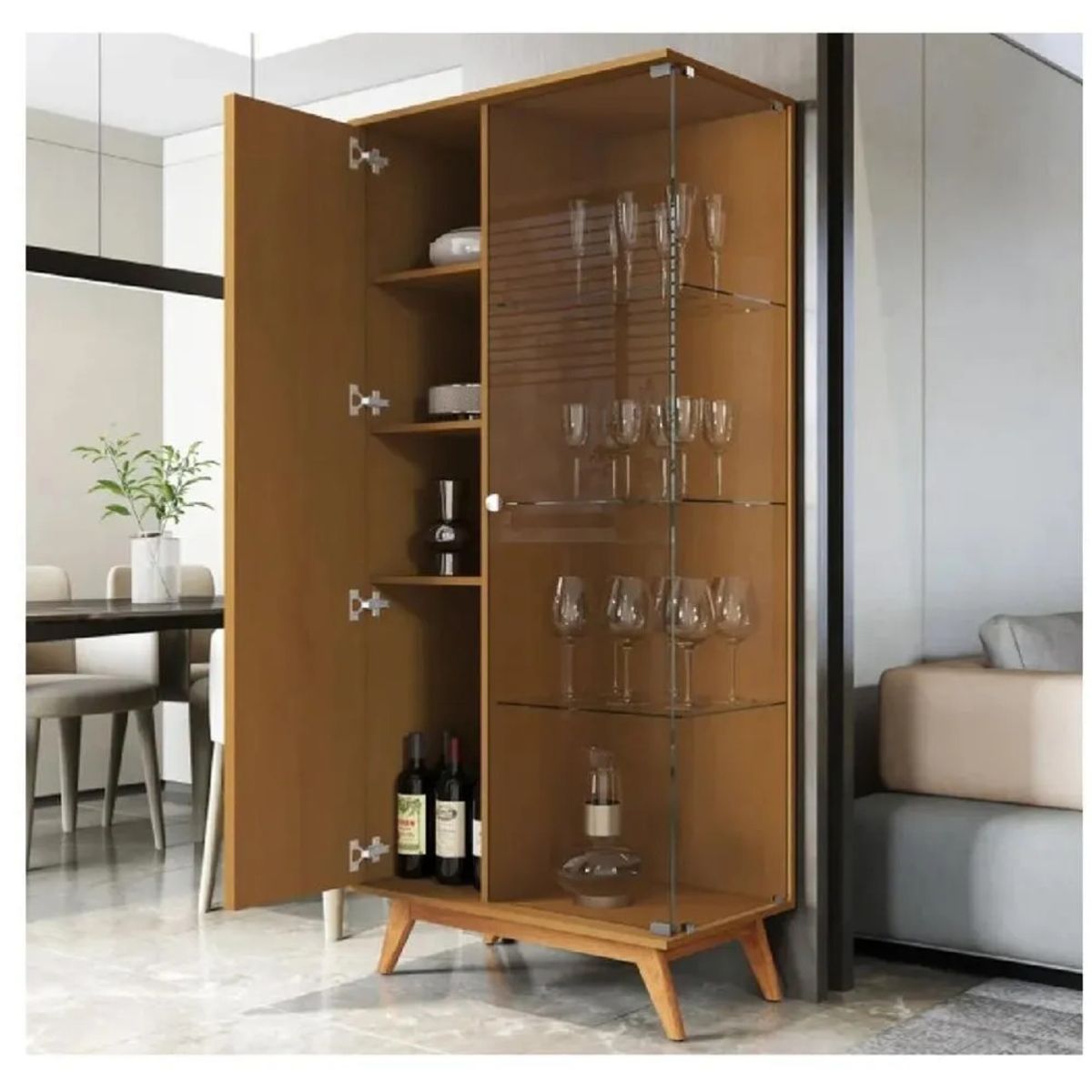 TU MESITA - Vitrina Moderna TU MESITA Yair color Marrón claro 2 puertas