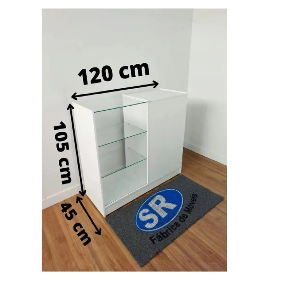 TU MESITA - Vitrina Mostrador TU MESITA Cairo color Blanco 1 cajón