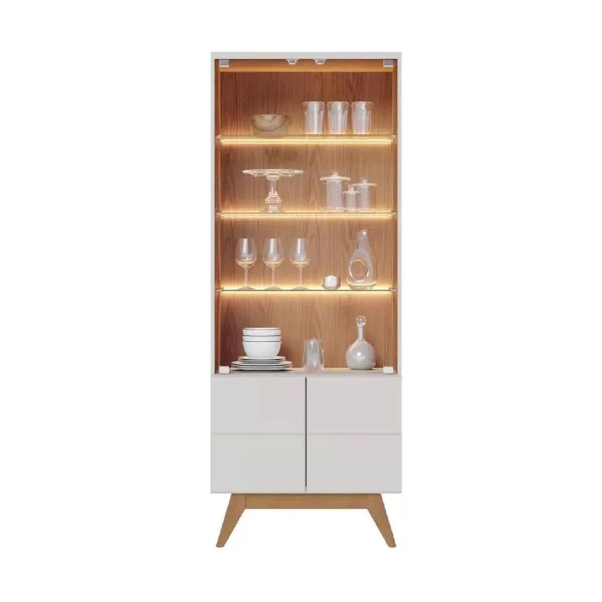 TU MESITA - Vitrina Multiusos TU MESITA Génova 4 puertas color BlancoNatural