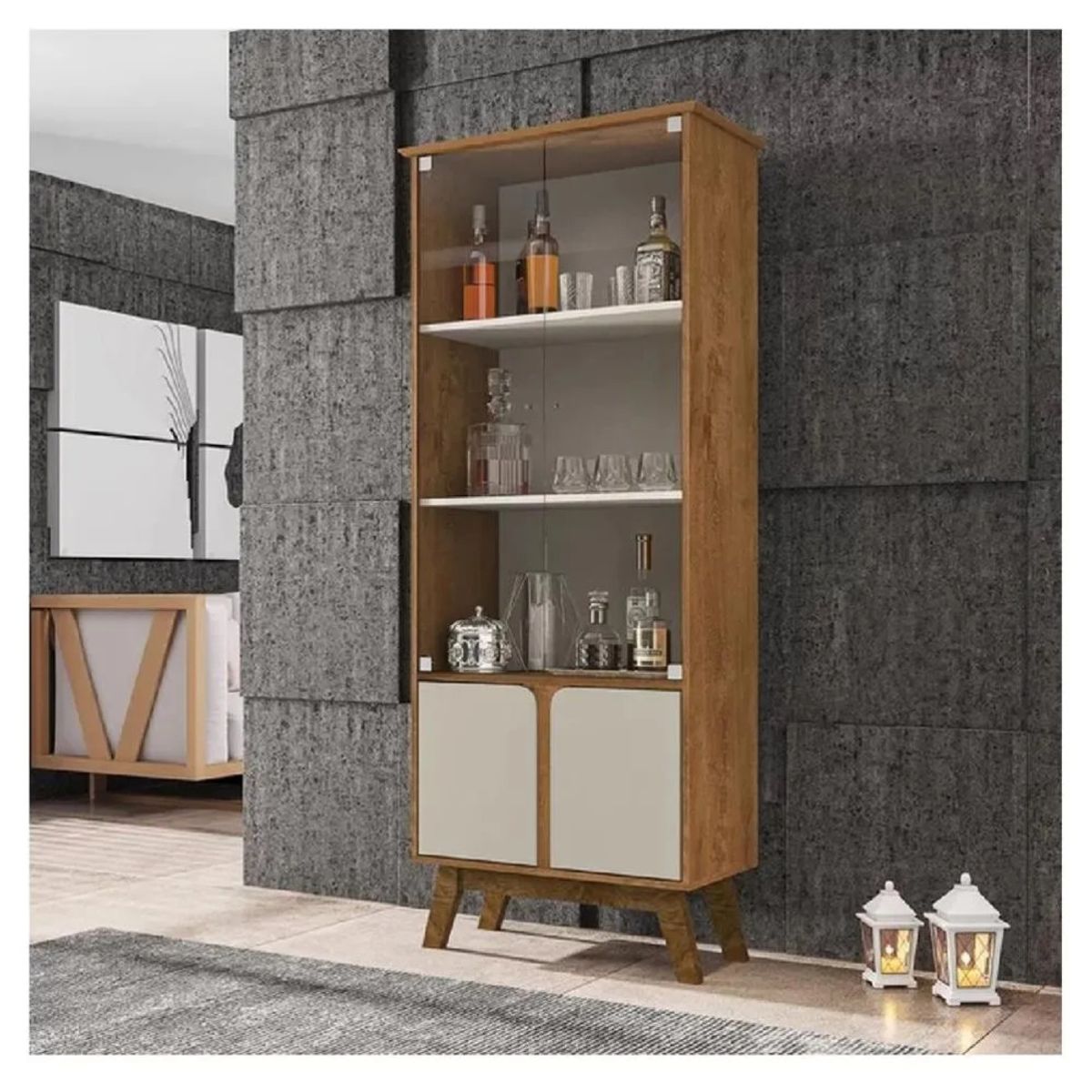 TU MESITA - Vitrina Multiusos TU MESITA Marsella color HayaBlanco 4 puertas