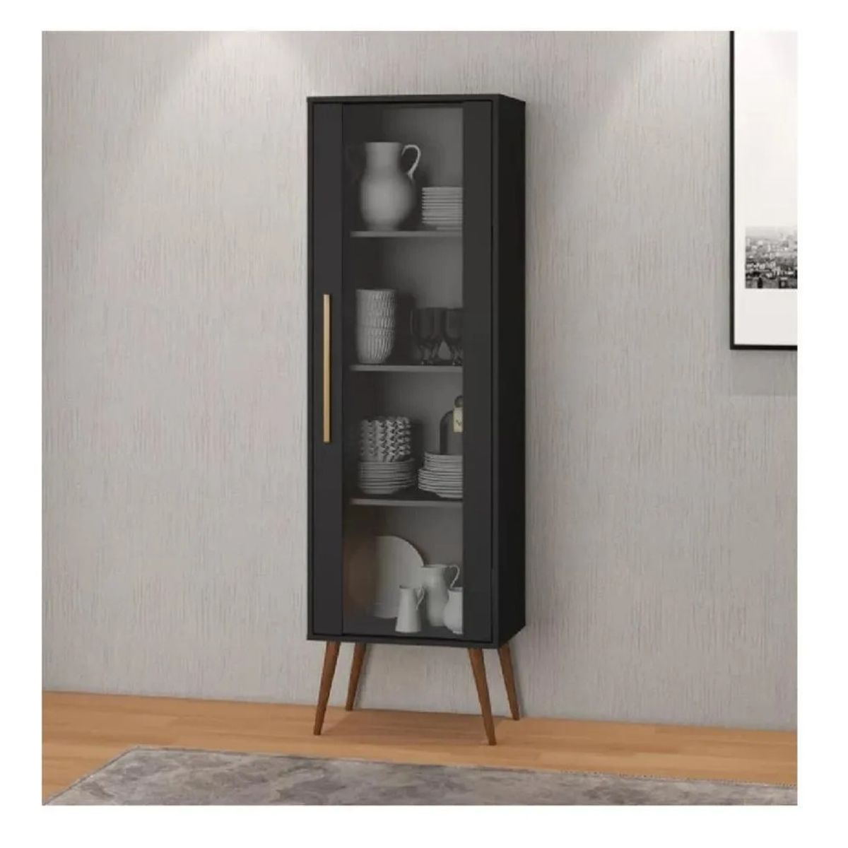 TU MESITA - Vitrina Multiusos TU MESITA Persia color Negro 1 puerta