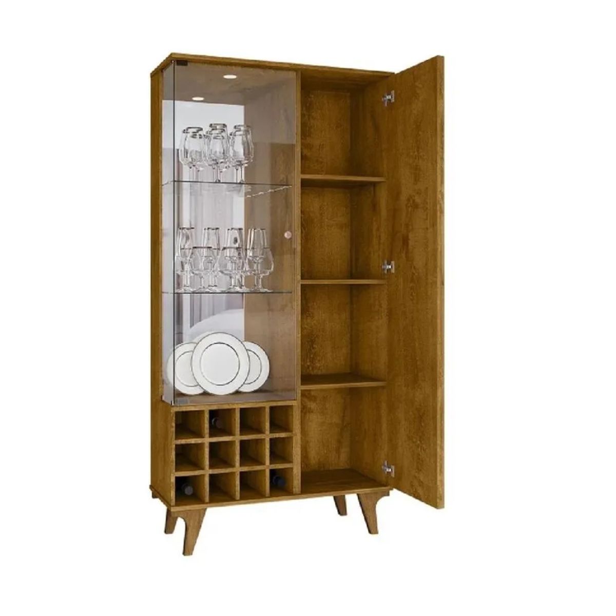 TU MESITA - Vitrina portaVinos TU MESITA Lissy color Marrón 2 puerta