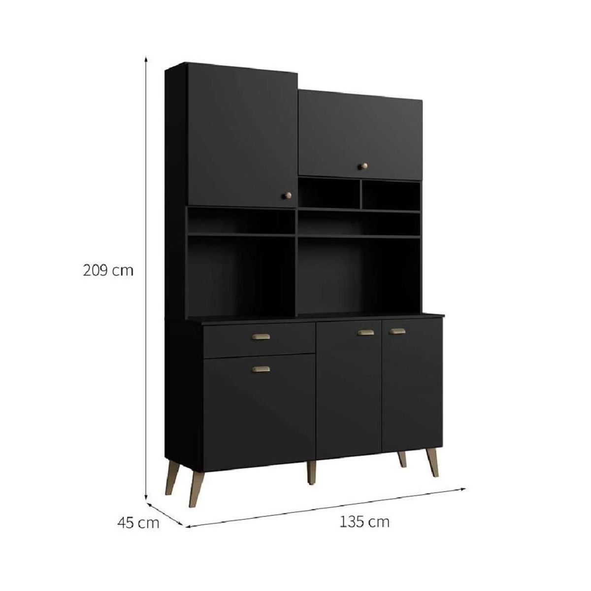 TU MESITA - Alacena Microondas TU MESITA Majus Melamina 18mm color Negro