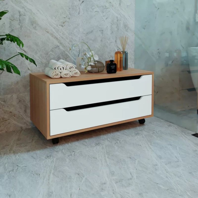 TU MESITA - Cómoda de Baño Caroline con ruedas 2 cajones TU MESITA BlancoHaya