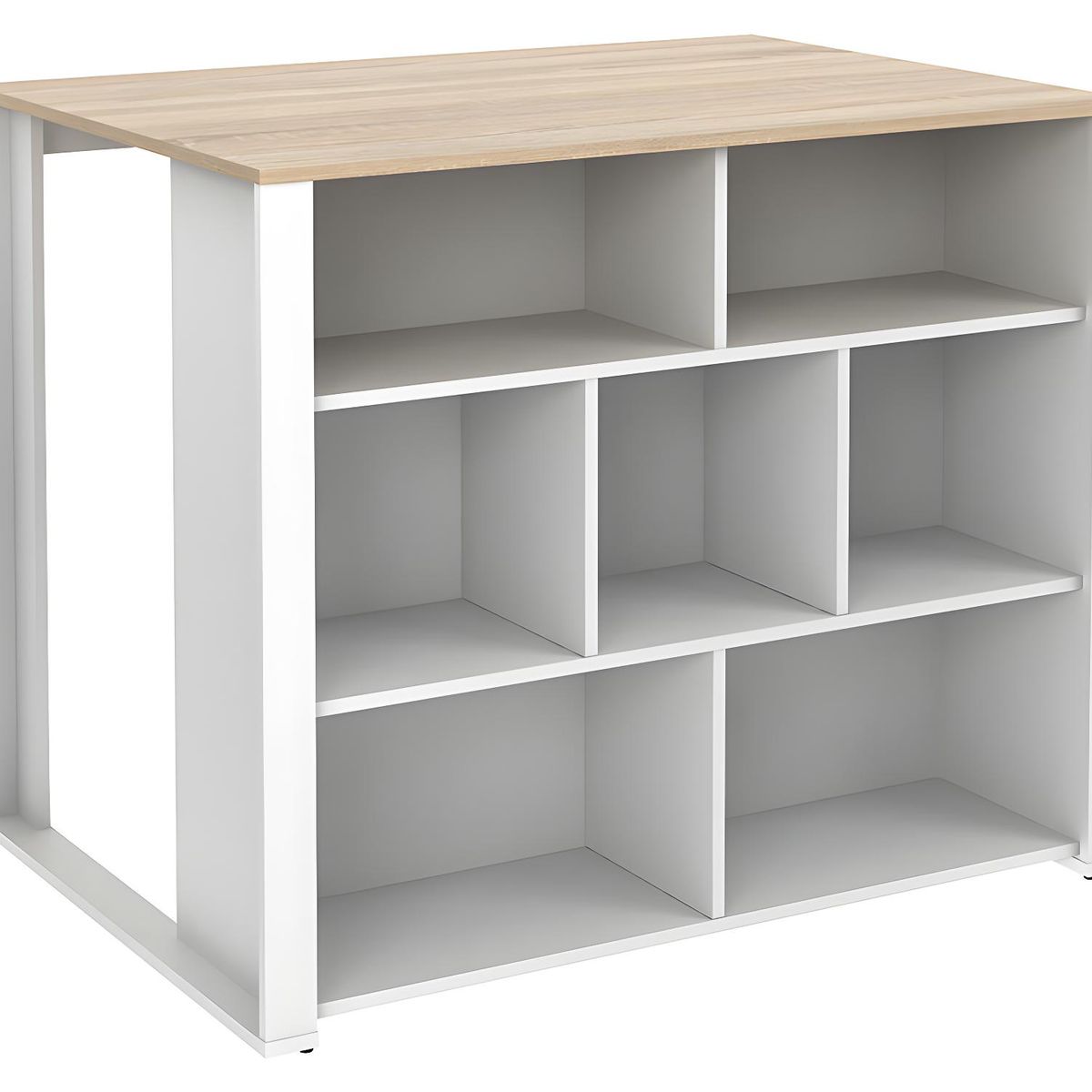 TU MESITA - Isla Central de Cocina Grecia color BlancoRoble TU MESITA