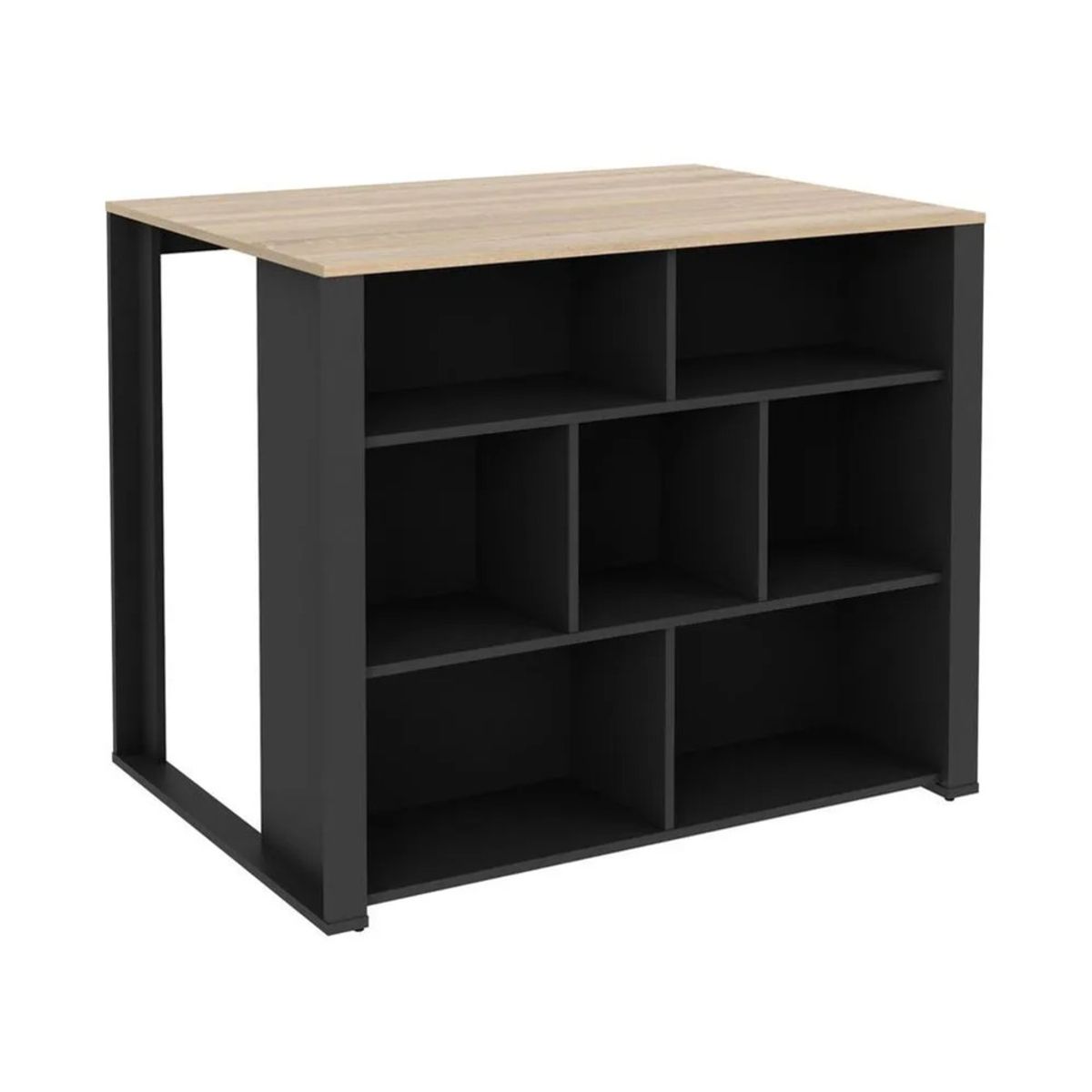 TU MESITA - Isla Central de Cocina Grecia color NegroRoble TU MESITA