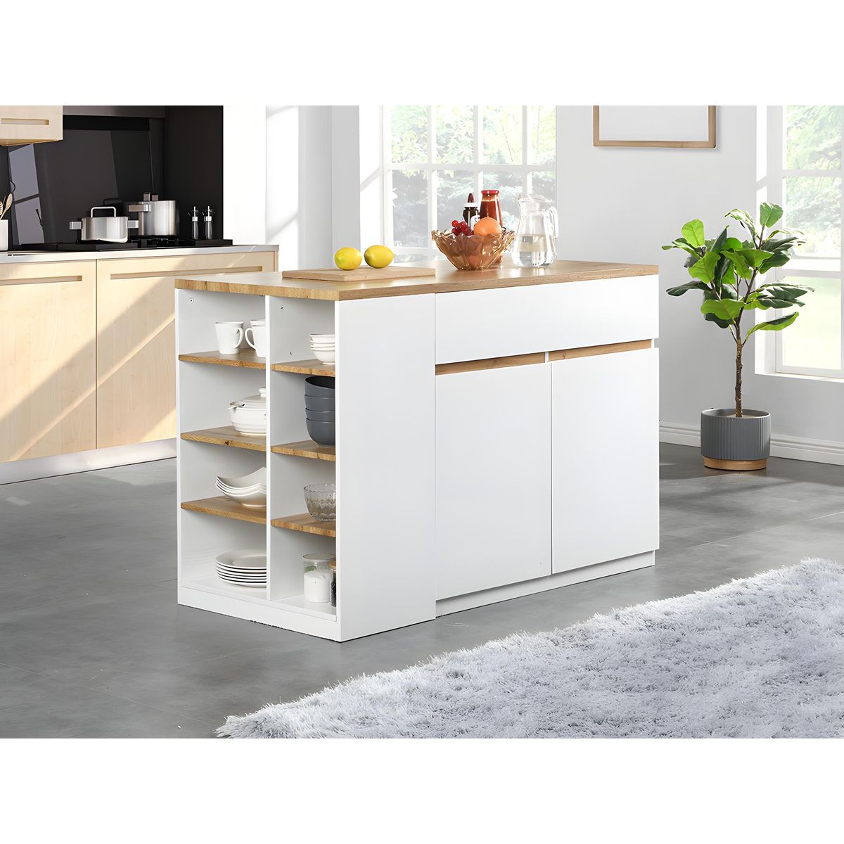 TU MESITA - Isla Central para Cocina Meilin color BlancoDuna TU MESITA