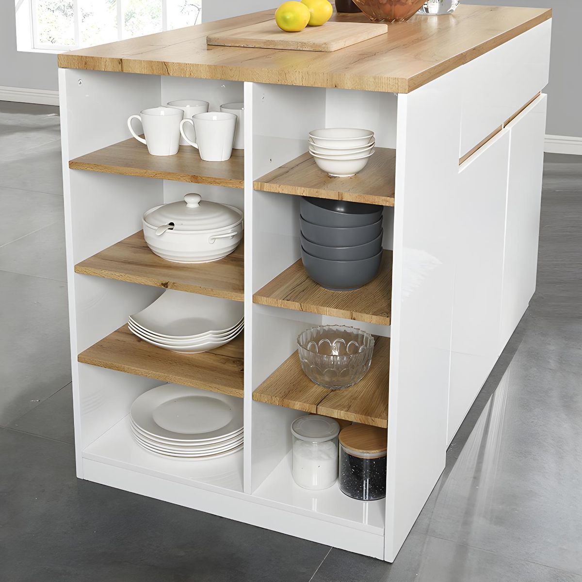 TU MESITA - Isla Central para Cocina Meilin color BlancoDuna TU MESITA