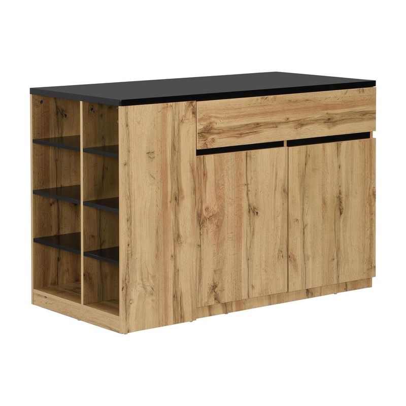 TU MESITA - Isla Central para Cocina Meilin color MarrónNegro TU MESITA