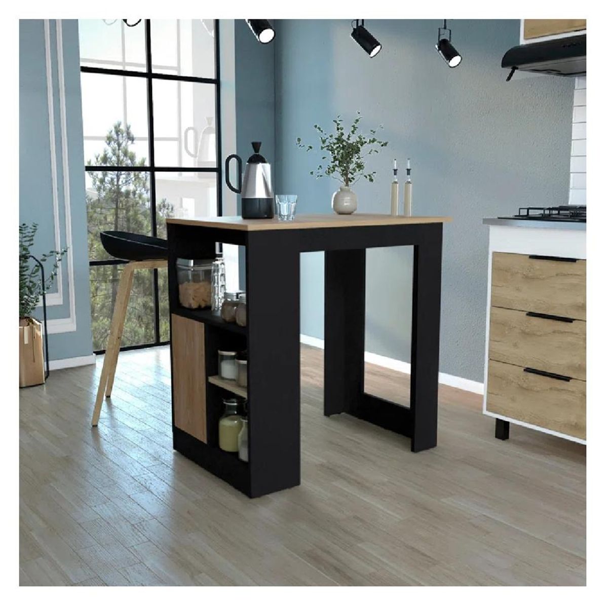 TU MESITA - Isla de Cocina Clásica TU MESITA Marita color NegroDuna 1 puerta