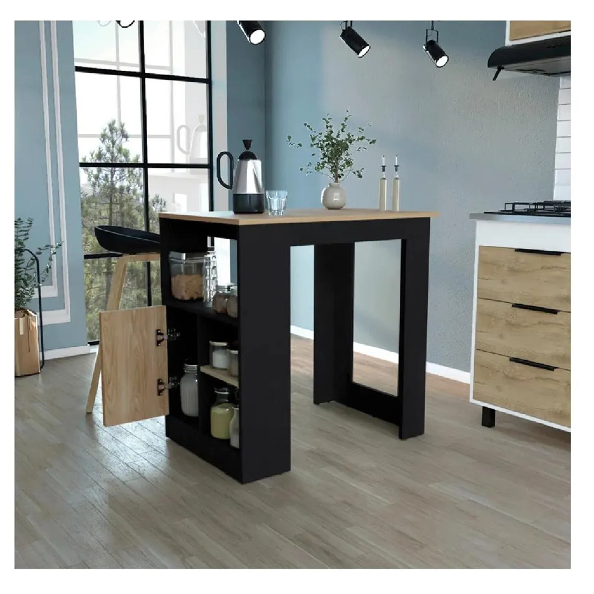 TU MESITA - Isla de Cocina Clásica TU MESITA Marita color NegroDuna 1 puerta