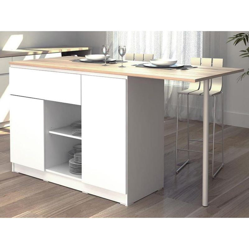 TU MESITA - Isla de Cocina Moderna Rinaldi 2 puertas 1 cajón TU MESITA