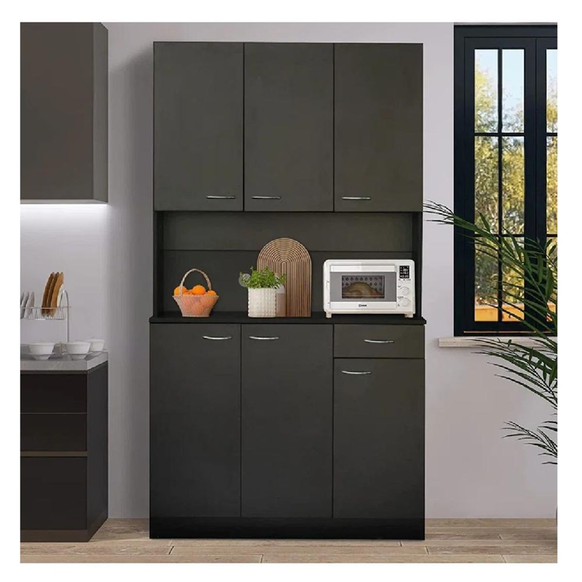 TU MESITA - Mueble de Cocina Marylin TU MESITA 6 puerta 1 cajón Negro