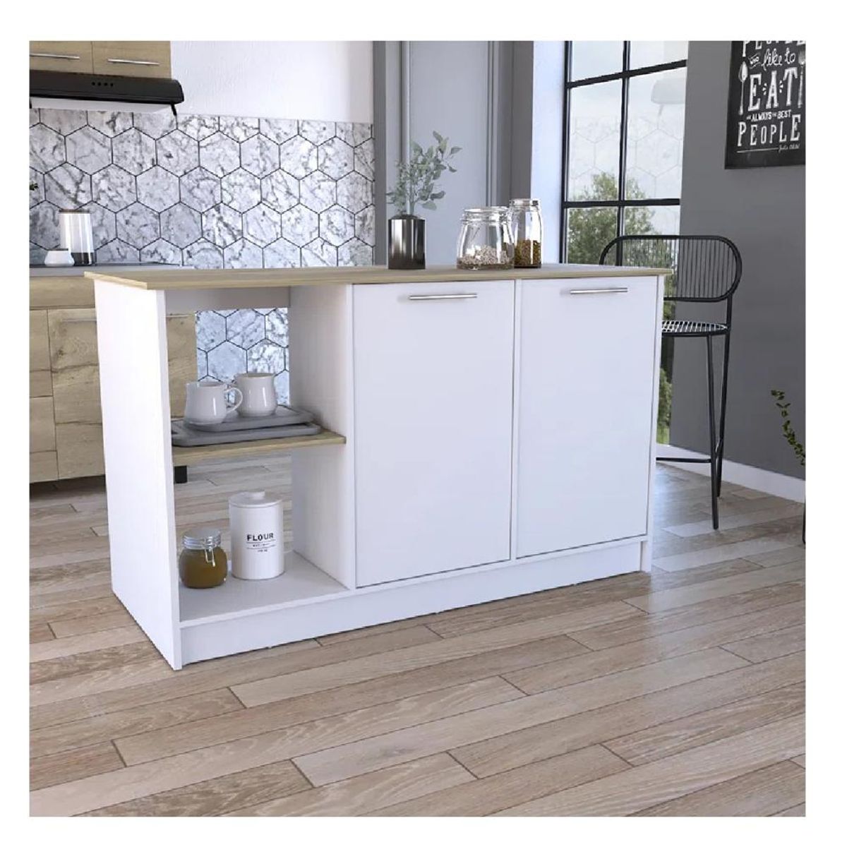 TU MESITA - Mueble de Cocina Multiusos TU MESITA Mercury BlancoDuna 2 puertas