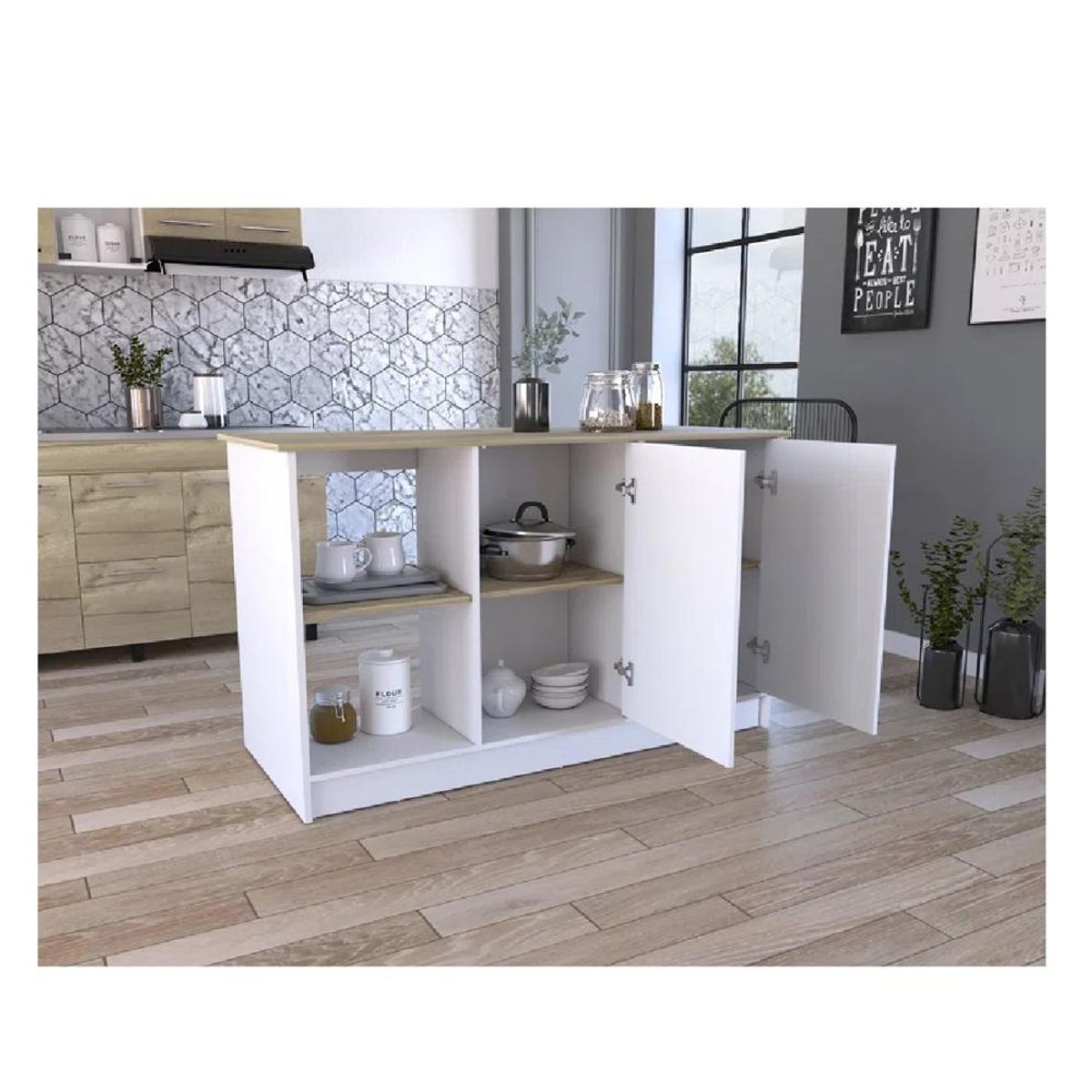 TU MESITA - Mueble de Cocina Multiusos TU MESITA Mercury BlancoDuna 2 puertas