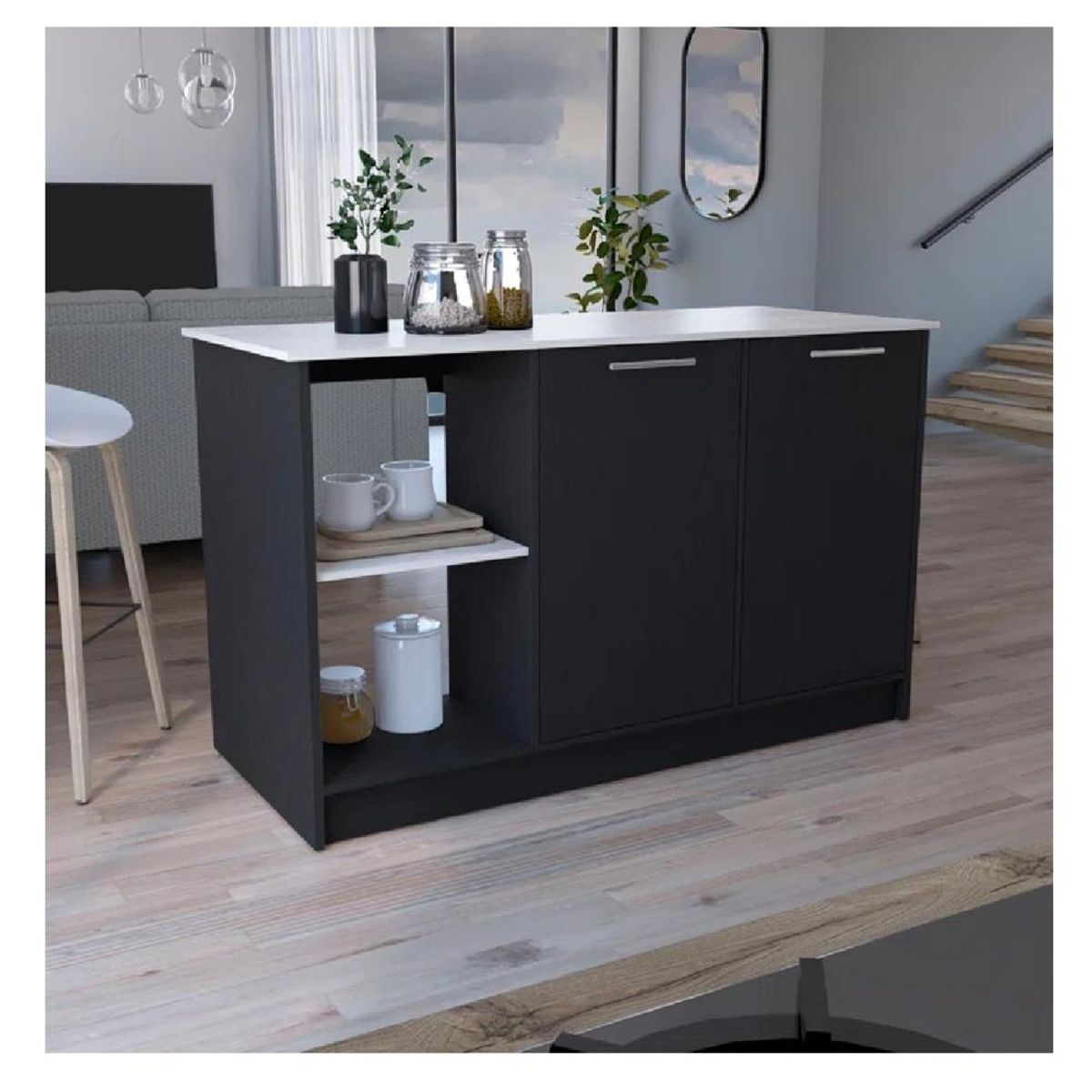 TU MESITA - Mueble de Cocina Multiusos TU MESITA Mercury NegroBlanco 2 puertas