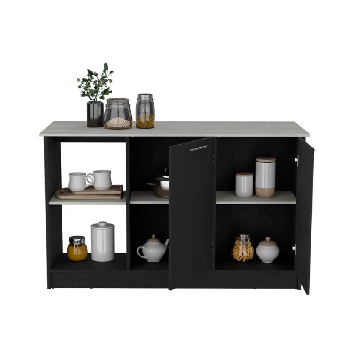 TU MESITA - Mueble de Cocina Multiusos TU MESITA Mercury NegroBlanco 2 puertas