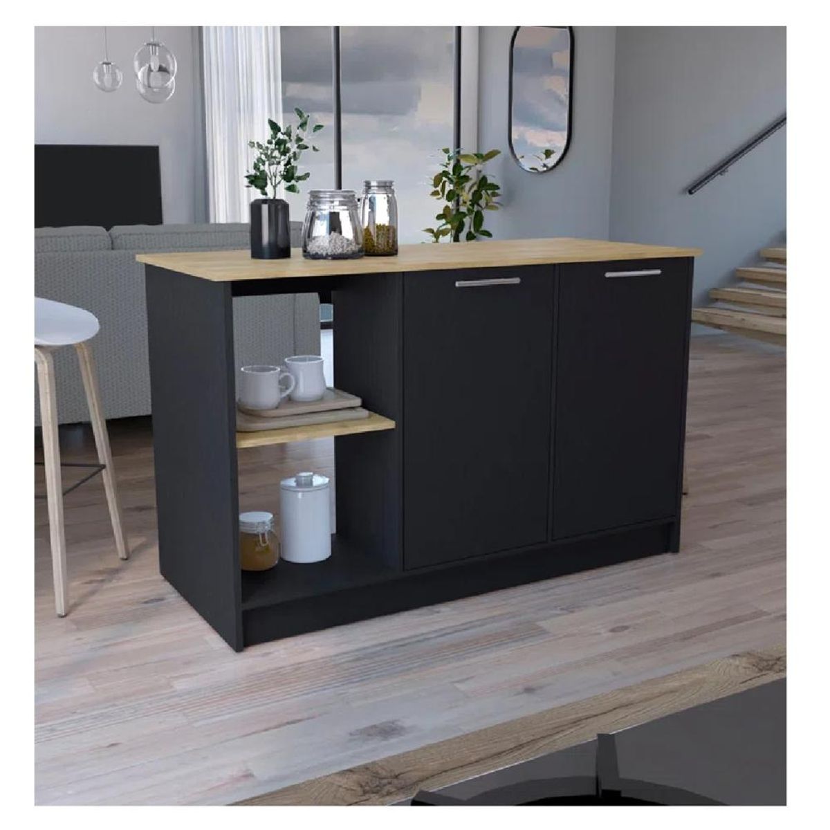 TU MESITA - Mueble de Cocina Multiusos TU MESITA Mercury color NegroDuna 2 puertas