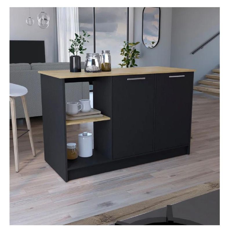 TU MESITA - Mueble de Cocina Multiusos TU MESITA Mercury color NegroDuna 2 puertas