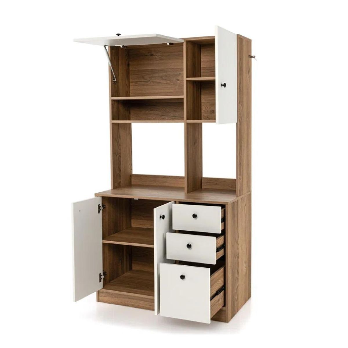 TU MESITA - Mueble de Cocina TU MESITA Fernet BlancoRoble 4 puertas 3 cajones