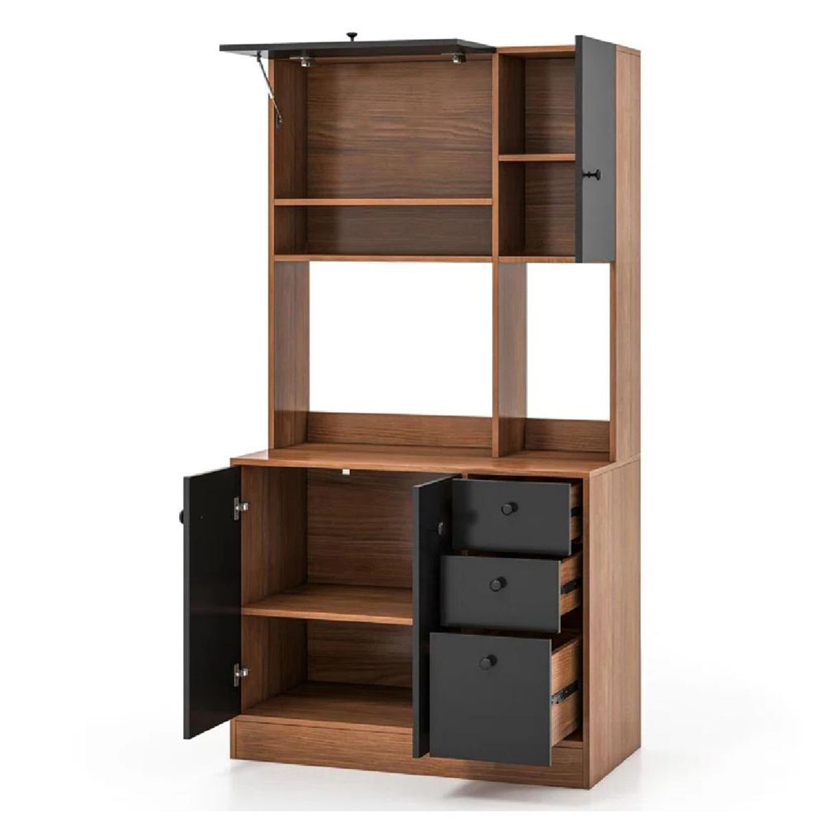 TU MESITA - Mueble de Cocina TU MESITA Fernet NegroMarrón 4 puertas 3 cajones