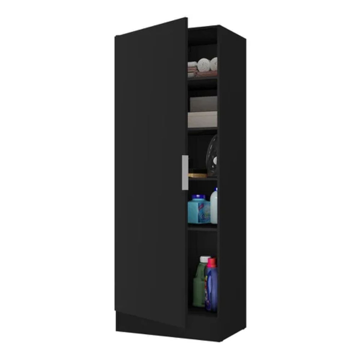 TU MESITA - Mueble para Lavanderia multiusos 1 puerta Jacob color Negro TU MESITA