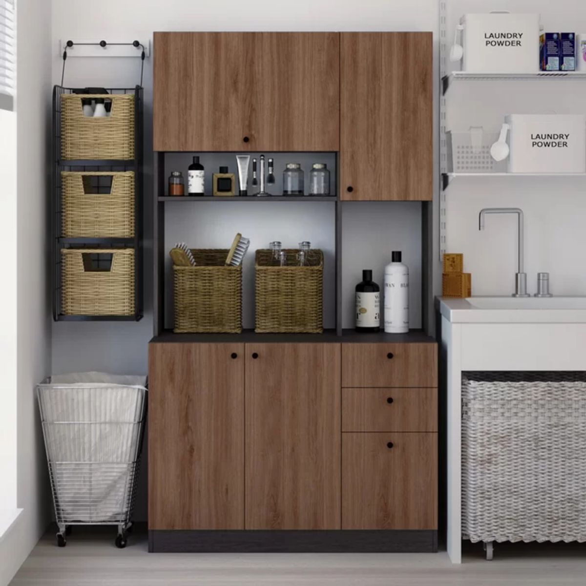 TU MESITA - Mueble para Microondas con Organizador Pascual MarrónNegro TU MESITA