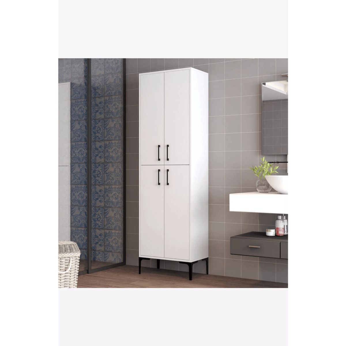 TU MESITA - Ropero para baño 4 puertas Mallorca color Blanco TU MESITA