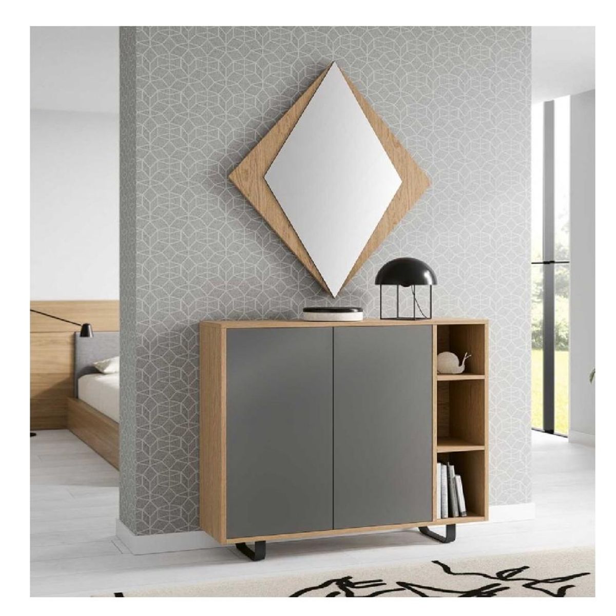 TU MESITA - Zapatera Juvenil Risso TU MESITA color DunaGris 2 puertas