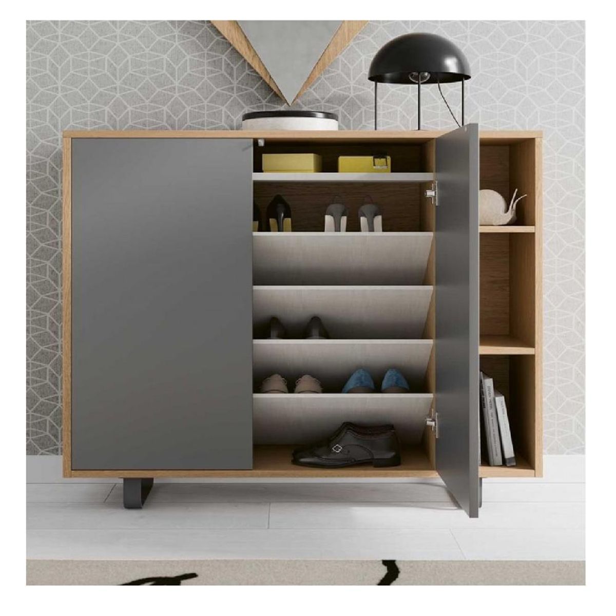 TU MESITA - Zapatera Juvenil Risso TU MESITA color DunaGris 2 puertas