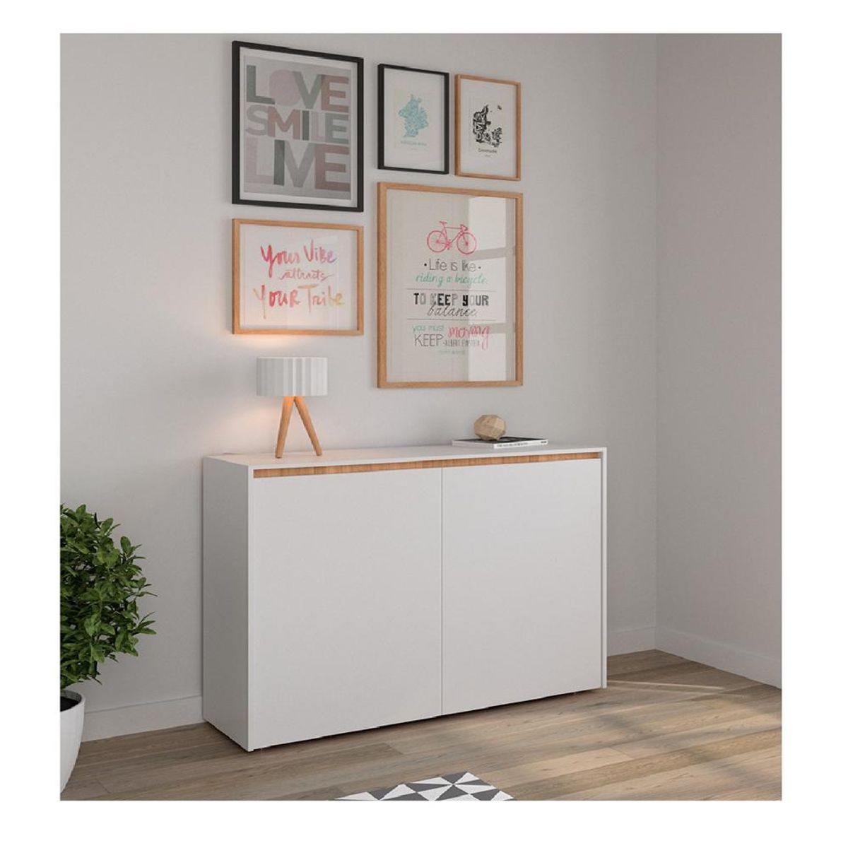 TU MESITA - Zapatera Moderna Inkarius TU MESITA Melamina color Blanco 2 puertas