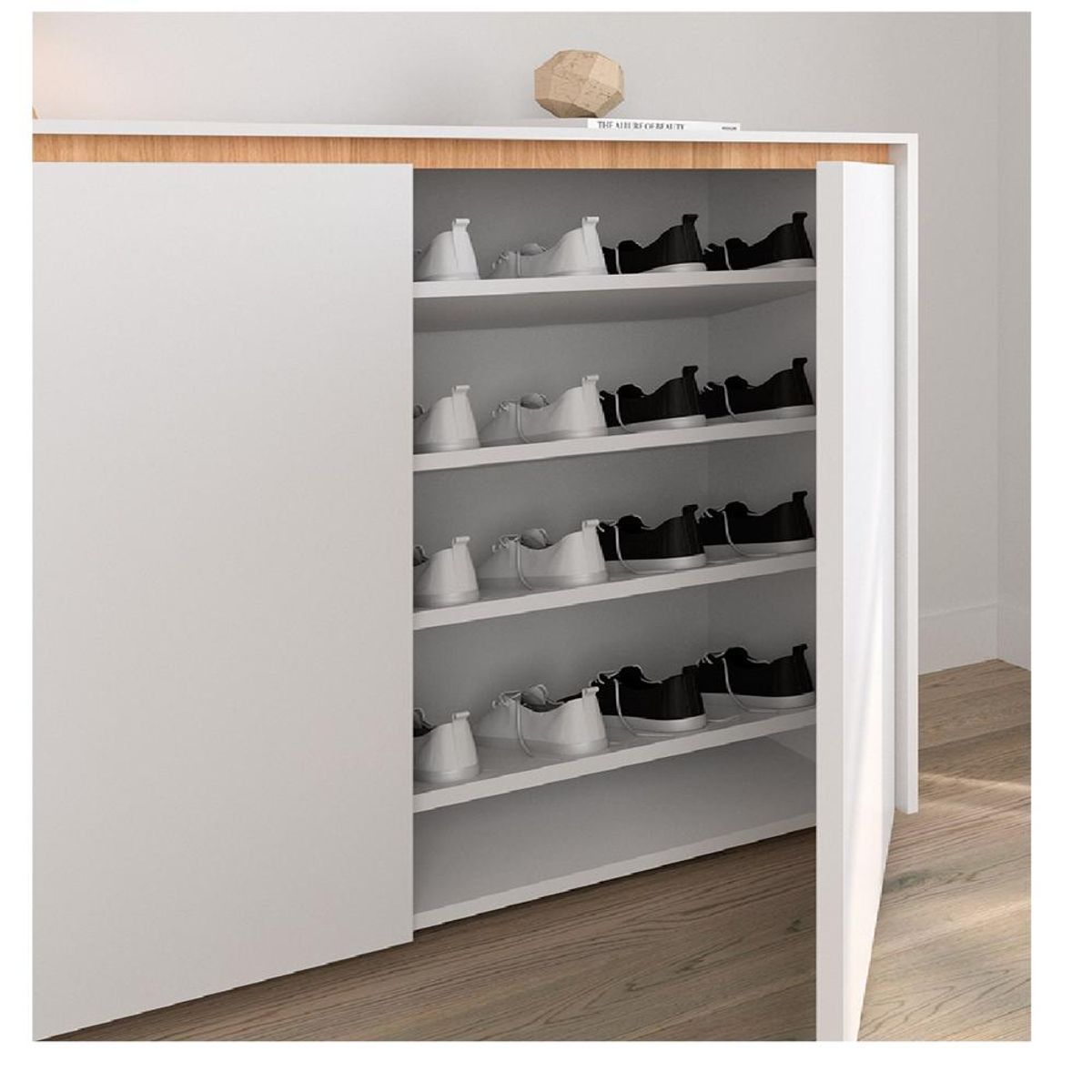 TU MESITA - Zapatera Moderna Inkarius TU MESITA Melamina color Blanco 2 puertas