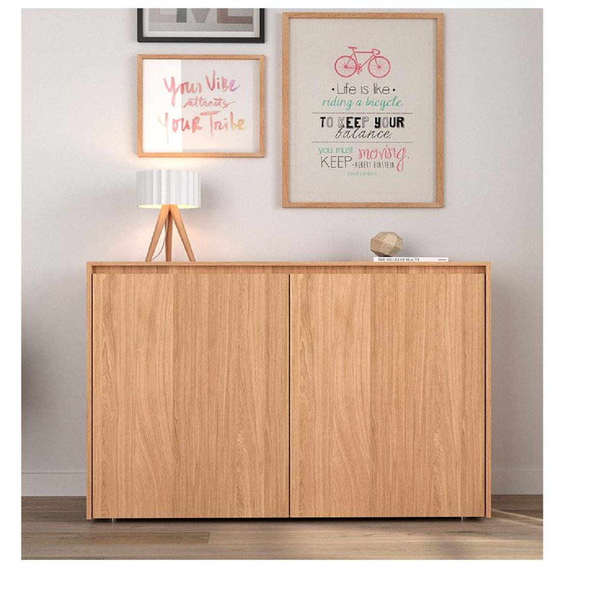 TU MESITA - Zapatera Moderna Inkarius TU MESITA Melamina 18mm color Haya 2 puertas