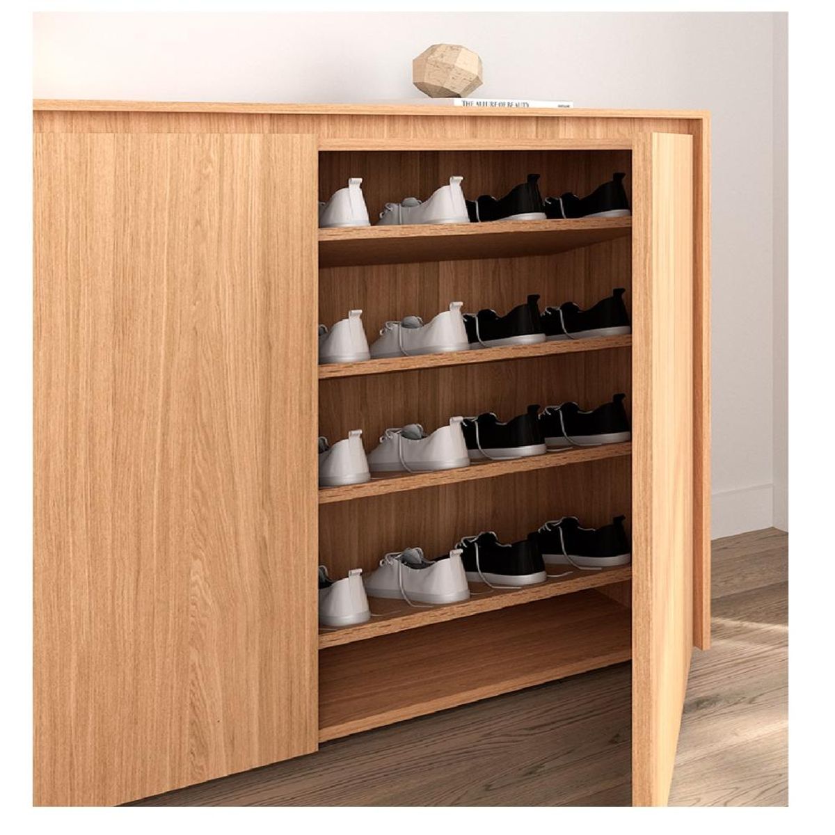 TU MESITA - Zapatera Moderna Inkarius TU MESITA Melamina 18mm color Haya 2 puertas