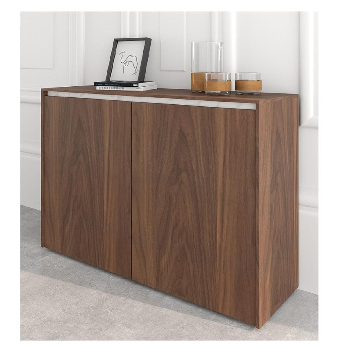 TU MESITA - Zapatera Moderna Inkarius TU MESITA Melamina 18mm Marrón 2 puertas