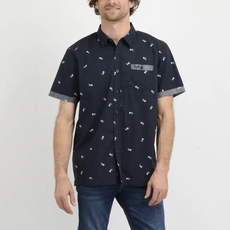 O'NEILL - CAMISA BLUE  PALM PRINT ONEILL MANGA CORTA