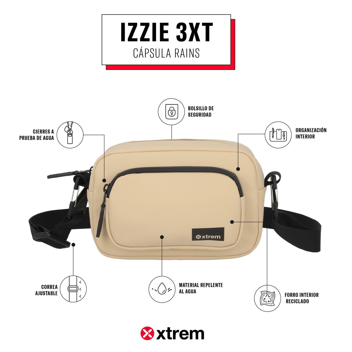 XTREM - Cartera Izzie 3Xt Desert Beige
