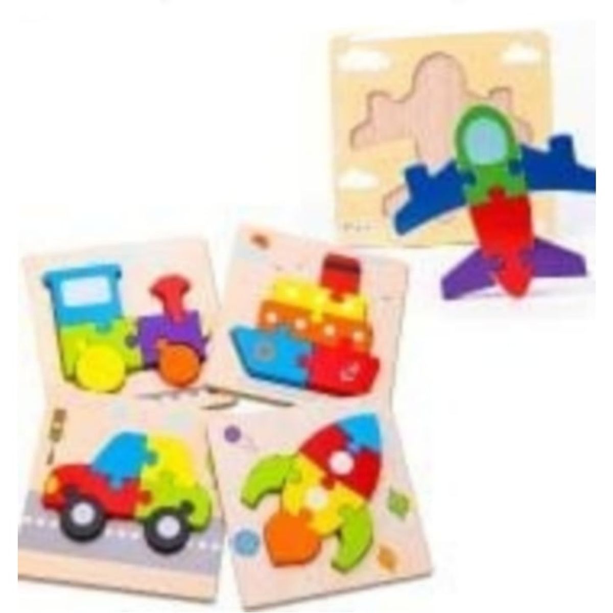 GENERICO - Pack 2 Rompecabezas 14x14 Medios de Trasnporte