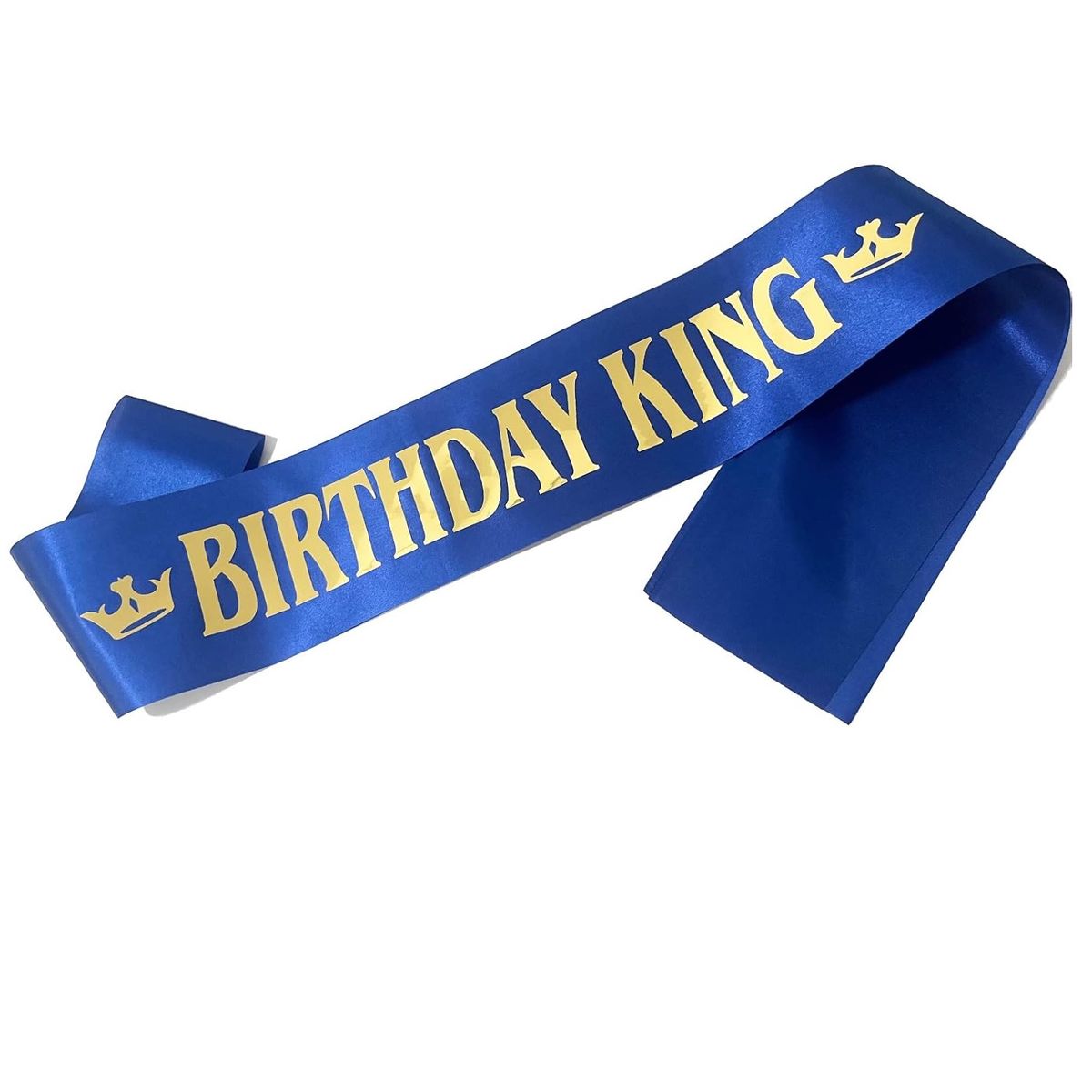GENERICO - Banda cumpleaños para hombre Birthday King azul y dorado