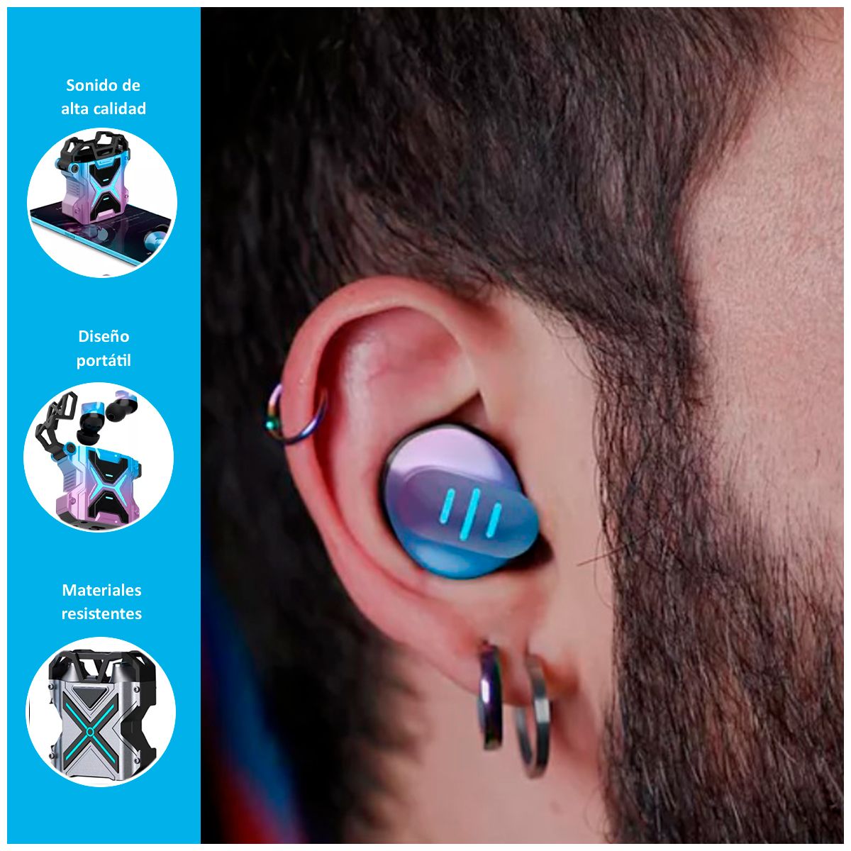 GENERICO - Audífonos Inalámbricos x15 Pro con Bluetooth 5.0 Metal Tornasolado