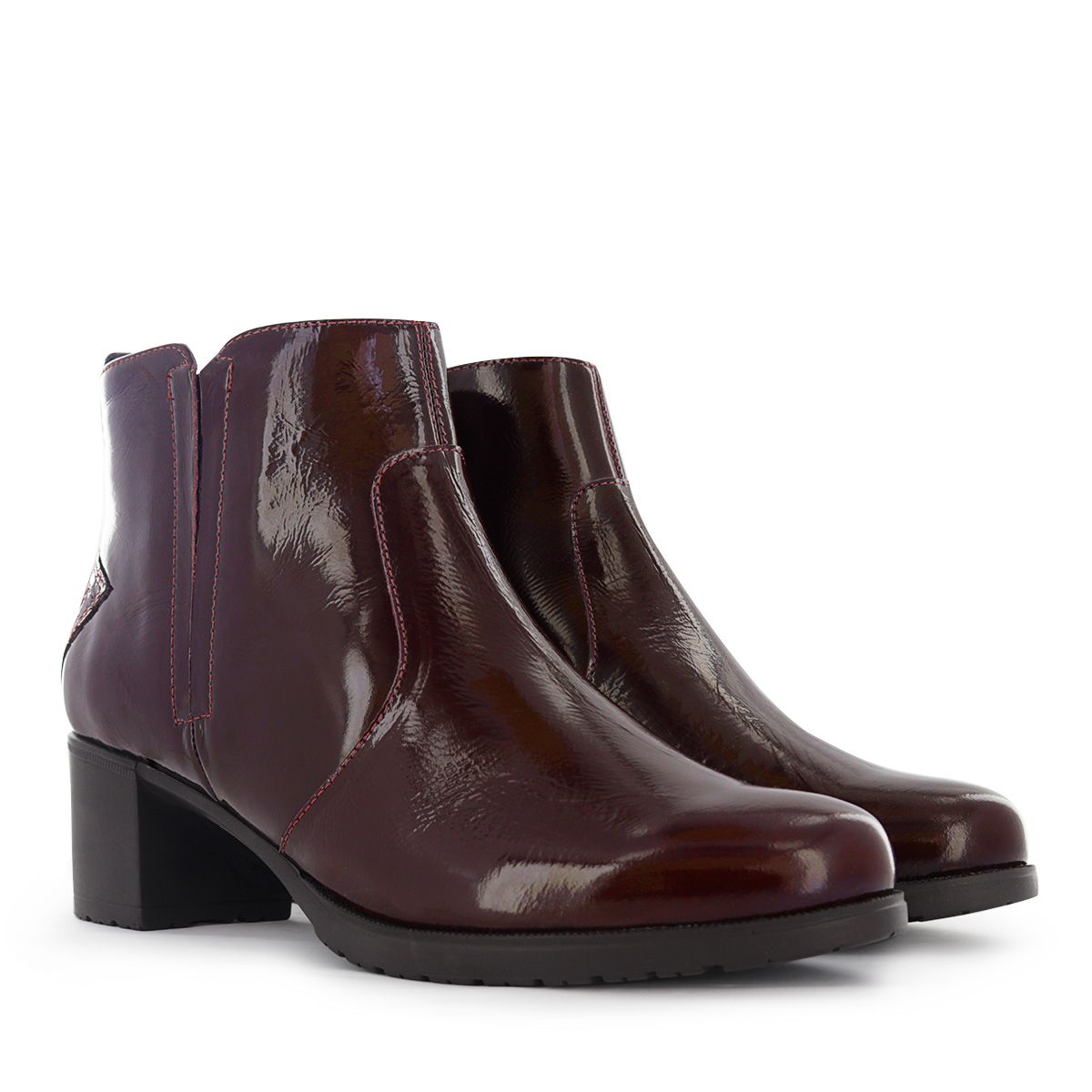 ECCO - Botas Casual Mujer Ecco Alissa05 Guinda Cuero Charol